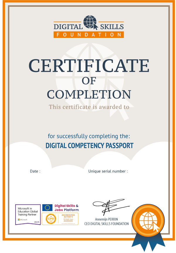 certificate dsf
