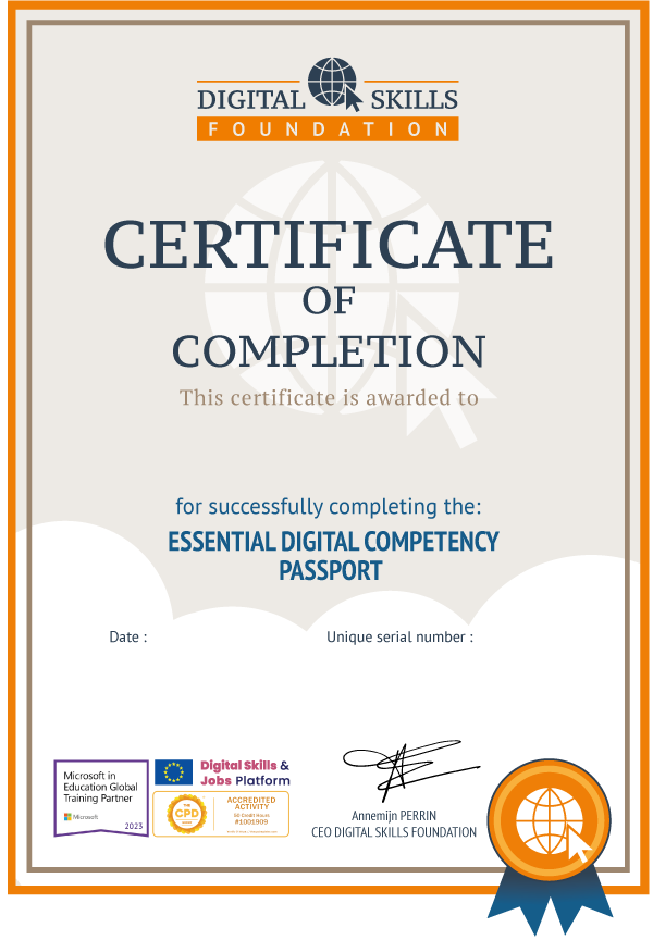 certificate dsf